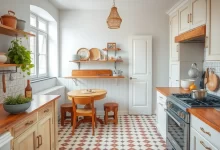 Photo of Интерьер кухни с оригинальной плиткой